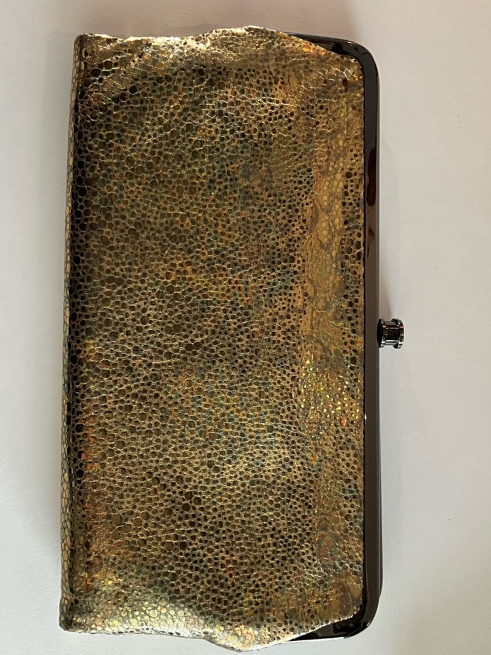 HOBO Metallic Gold Textured PURSE/WALLET/CLUTCH NEW!